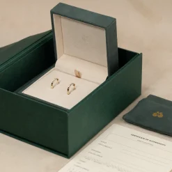 BEZEL DIAMOND CREOL EARRING - 0.2ct - YG