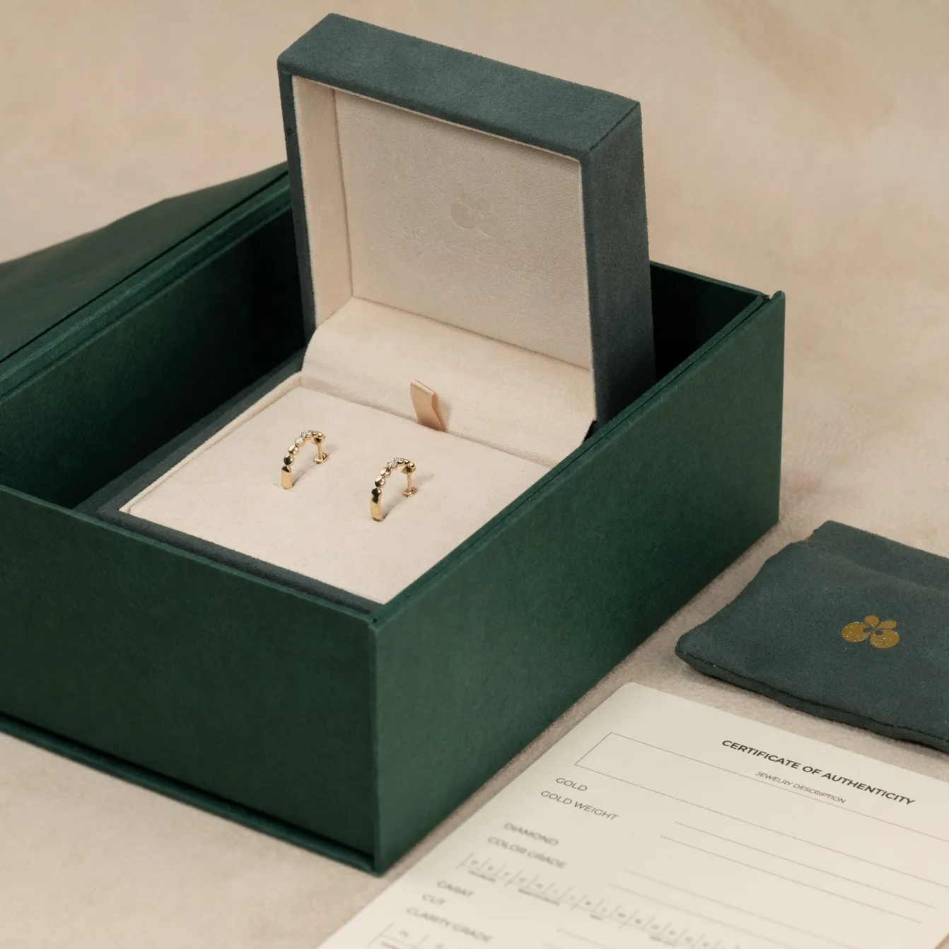 BEZEL DIAMOND CREOL EARRING - 0.2ct - YG