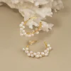 BIANCA PEARL GOLDEN CREOL EARRING