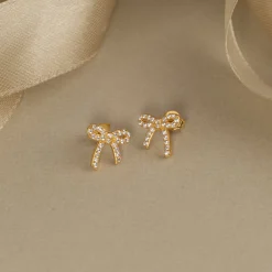 BOWIE CRYSTAL GOLDEN EARRING