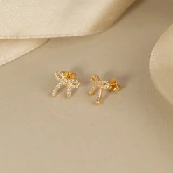 BOWIE CRYSTAL GOLDEN EARRING