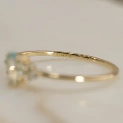 CASSANDRA BLUE TOPAZ SOLID GOLD RING