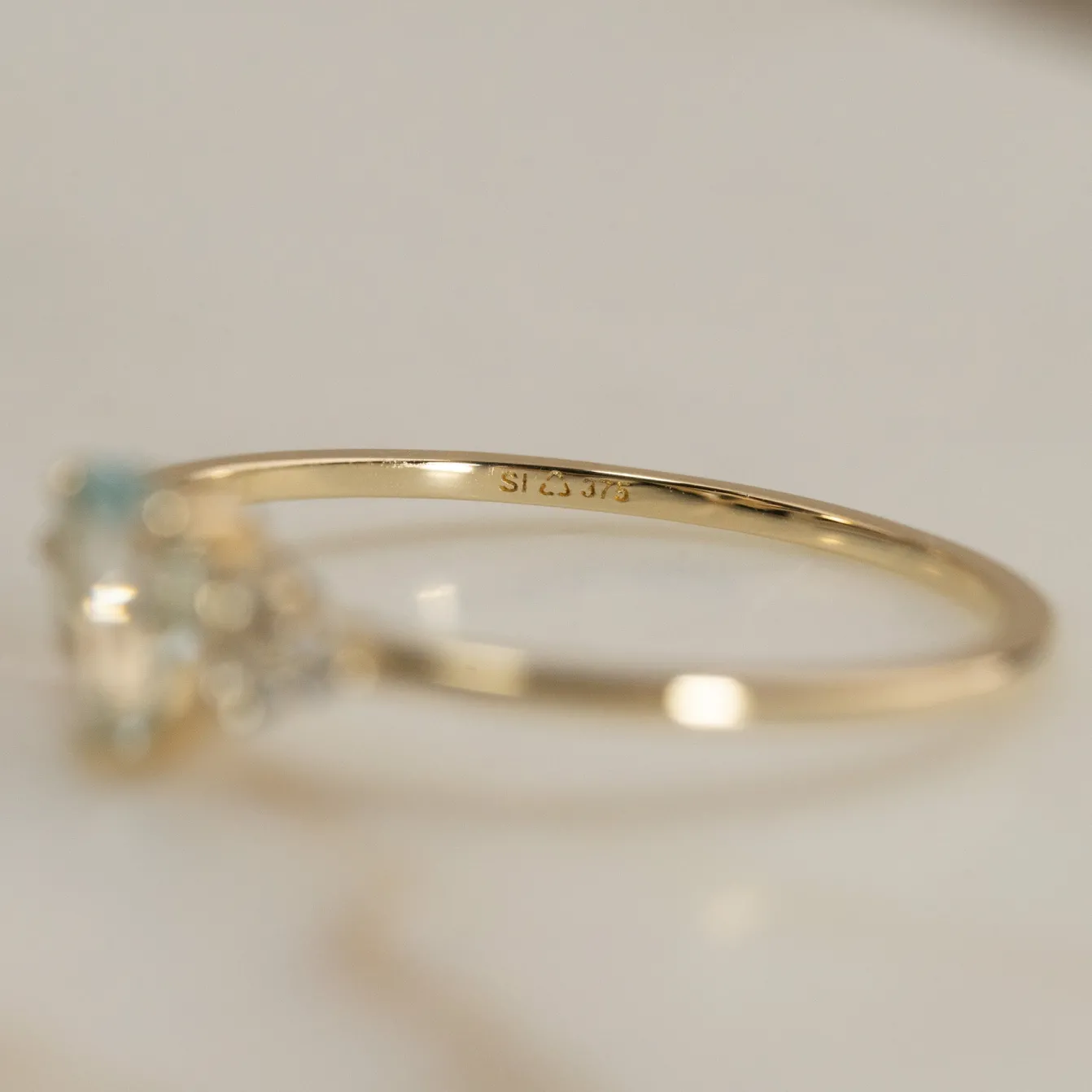 CASSANDRA BLUE TOPAZ SOLID GOLD RING