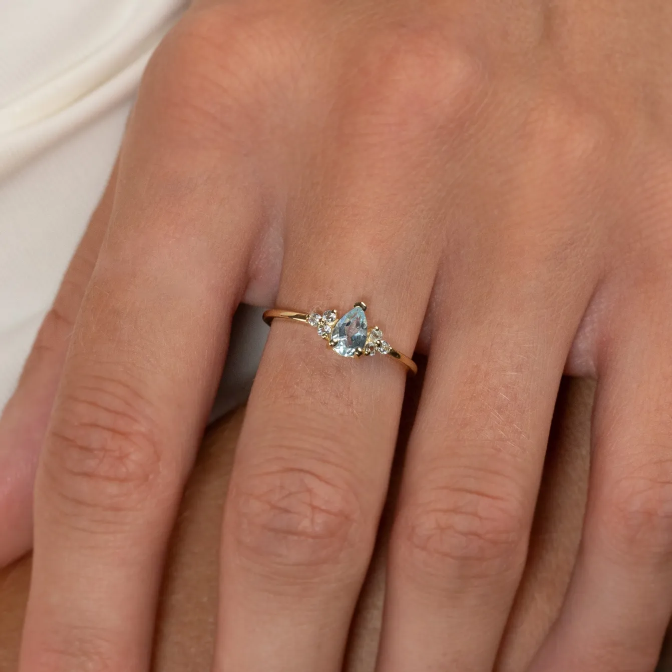 CASSANDRA BLUE TOPAZ SOLID GOLD RING