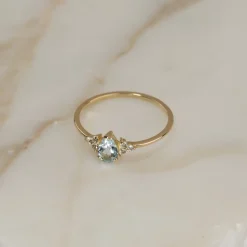 CASSANDRA BLUE TOPAZ SOLID GOLD RING