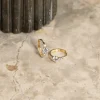 CASSIE CRYSTAL SOLID GOLD EARRING