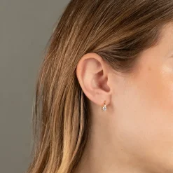 CASSIE CRYSTAL SOLID GOLD EARRING