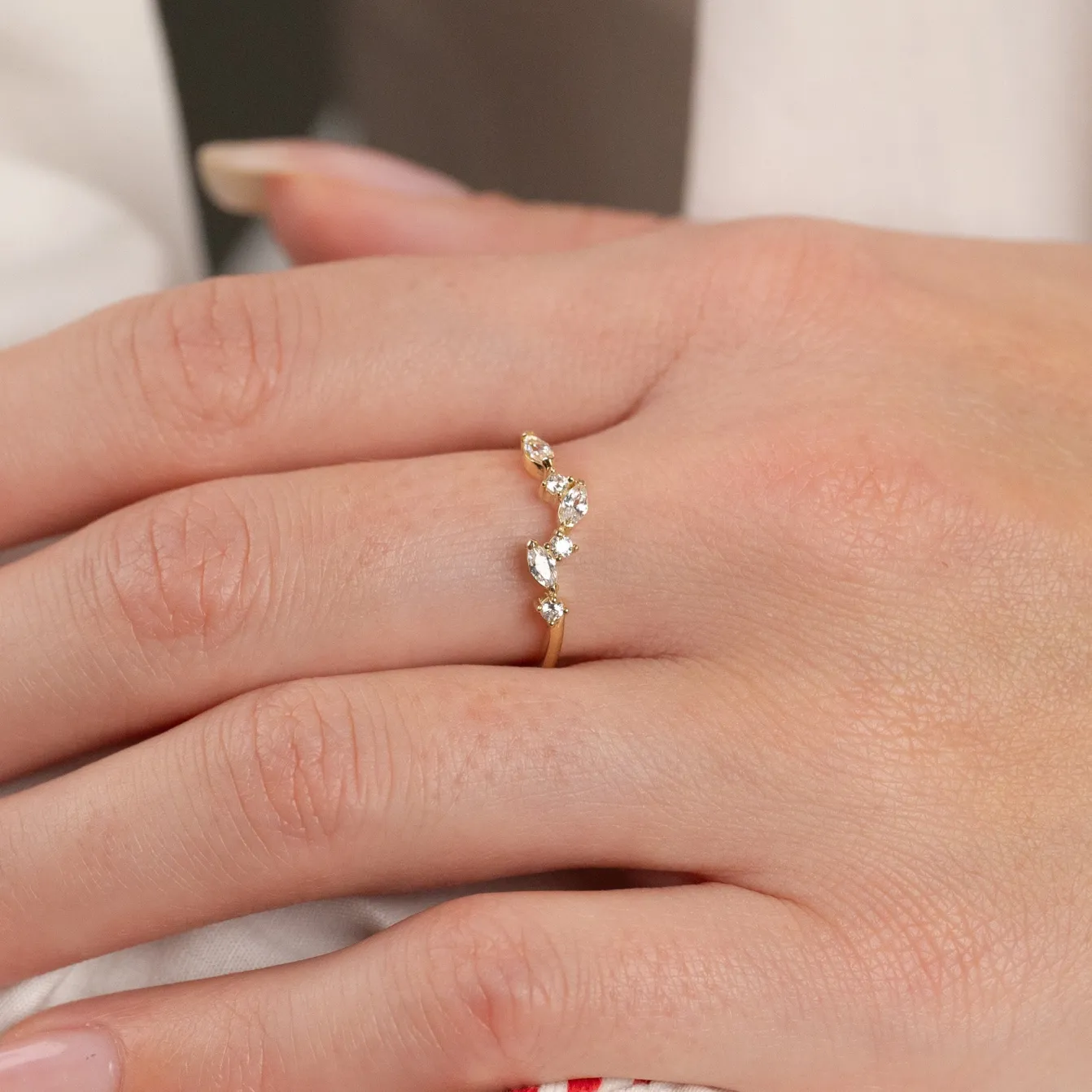 CATALINA CRYSTAL SOLID GOLD RING