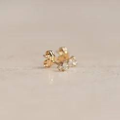 CIELA CRYSTAL SOLID GOLD EARRING