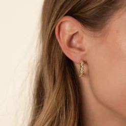 CLAIR CRYSTAL GOLDEN CREOL EARRING - Sisi Copenhagen