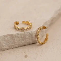 CLAIR CRYSTAL GOLDEN CREOL EARRING - Sisi Copenhagen