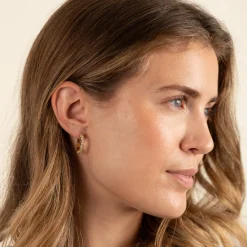 CLAIR CRYSTAL GOLDEN CREOL EARRING - Sisi Copenhagen