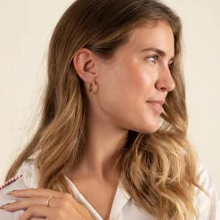CLAIR CRYSTAL GOLDEN CREOL EARRING - Sisi Copenhagen