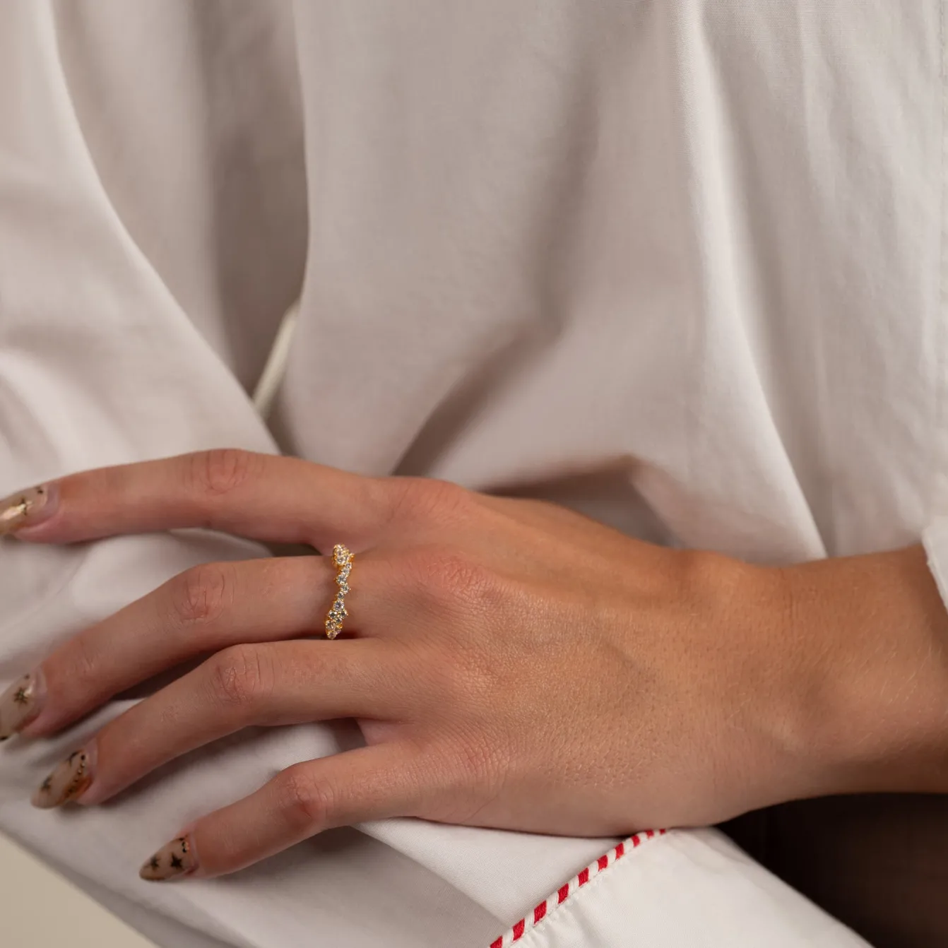 CLAIR CRYSTAL GOLDEN RING