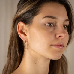 Clair Crystal Guld Hænge Ørering - Sisi Copenhagen