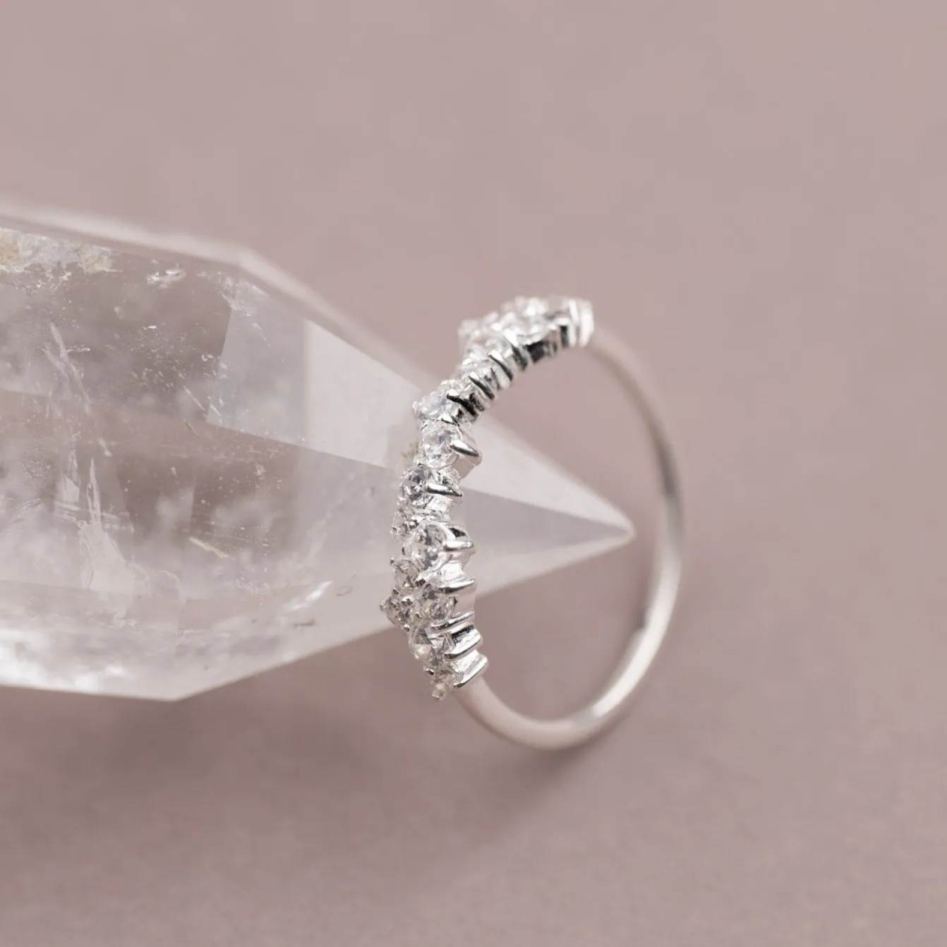 CLAIR CRYSTAL SILVER RING