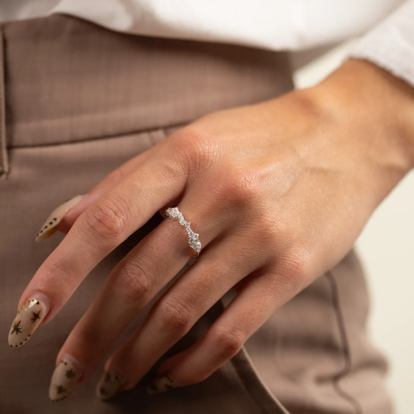 CLAIR CRYSTAL SILVER RING