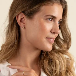 Clair Krystal Guld Mini Huggie Ørering - Sisi Copenhagen