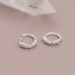 Clair Krystal Sølv Lille Huggie Ørering - Sisi Copenhagen