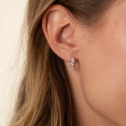 Clair Krystal Sølv Lille Huggie Ørering - Sisi Copenhagen