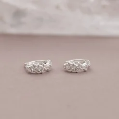 Clair Krystal Sølv Mini Huggie Ørering - Sisi Copenhagen