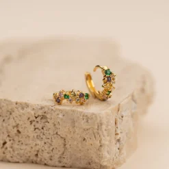 Clair Rainbow Guld Mini Huggie Ørering - Sisi Copenhagen