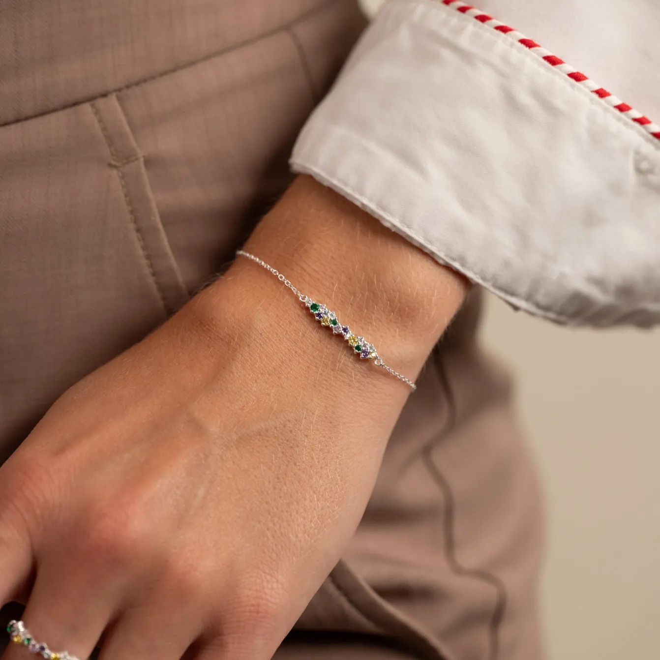 CLAIR RAINBOW SILVER BRACELET