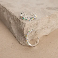 CLAIR RAINBOW SILVER CREOL EARRING - Sisi Copenhagen