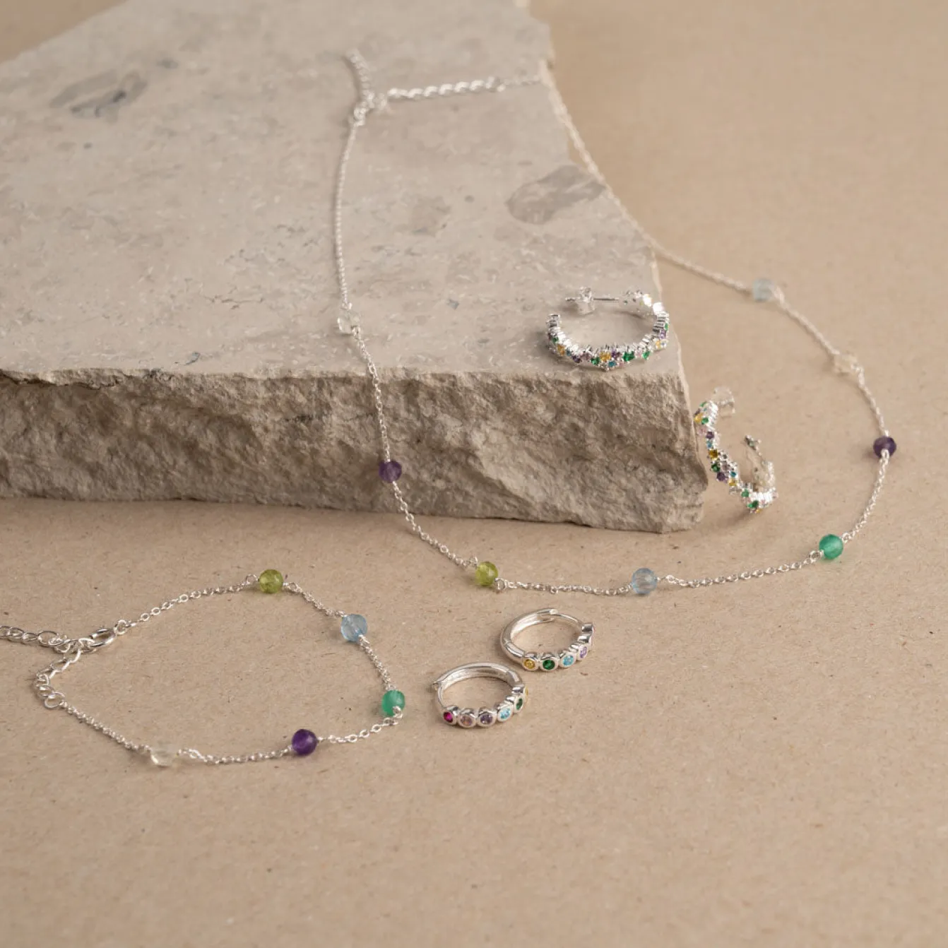 CLAIR RAINBOW SILVER CREOL EARRING - Sisi Copenhagen