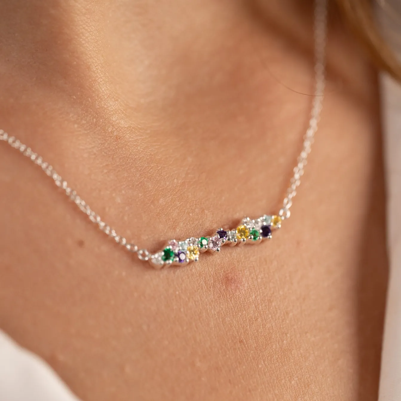 CLAIR RAINBOW SILVER NECKLACE