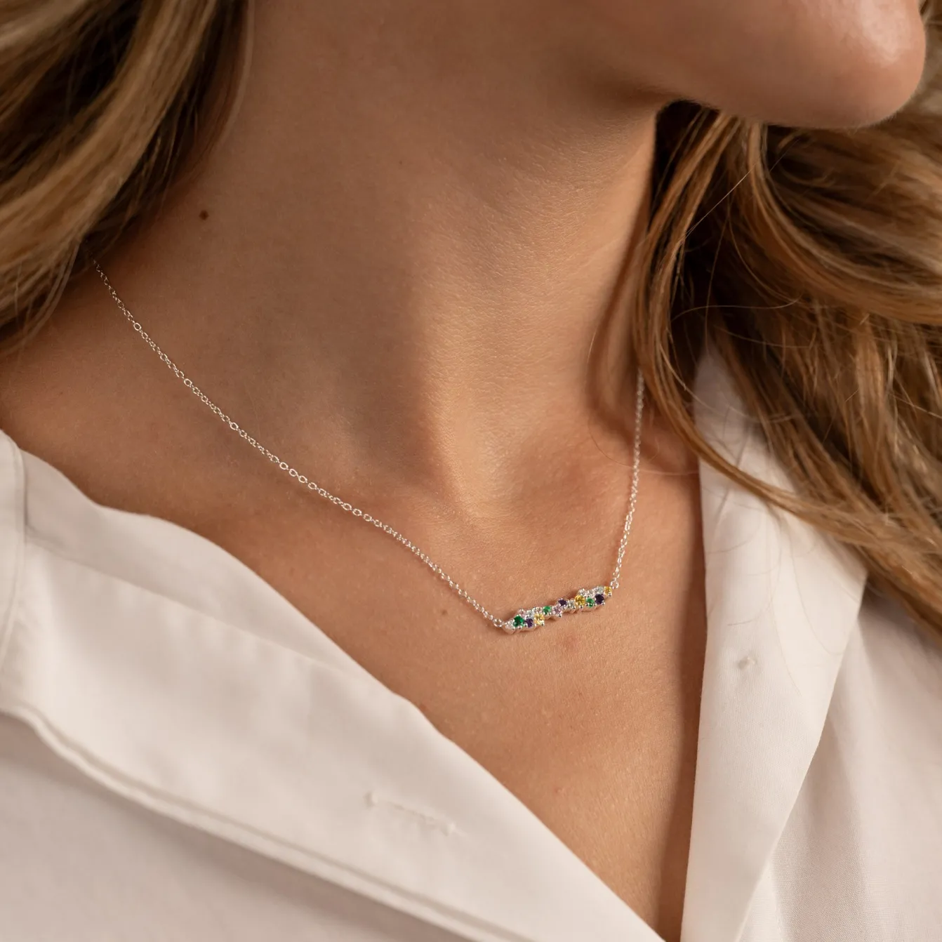 CLAIR RAINBOW SILVER NECKLACE