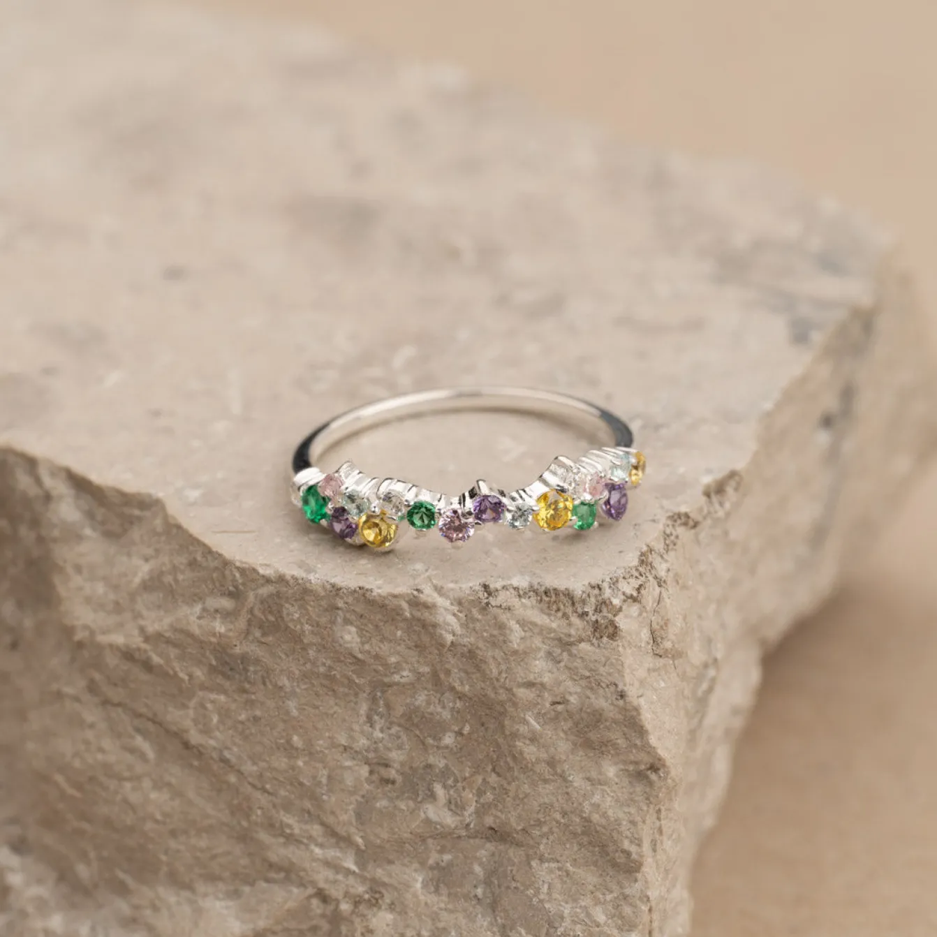 CLAIR RAINBOW SILVER RING