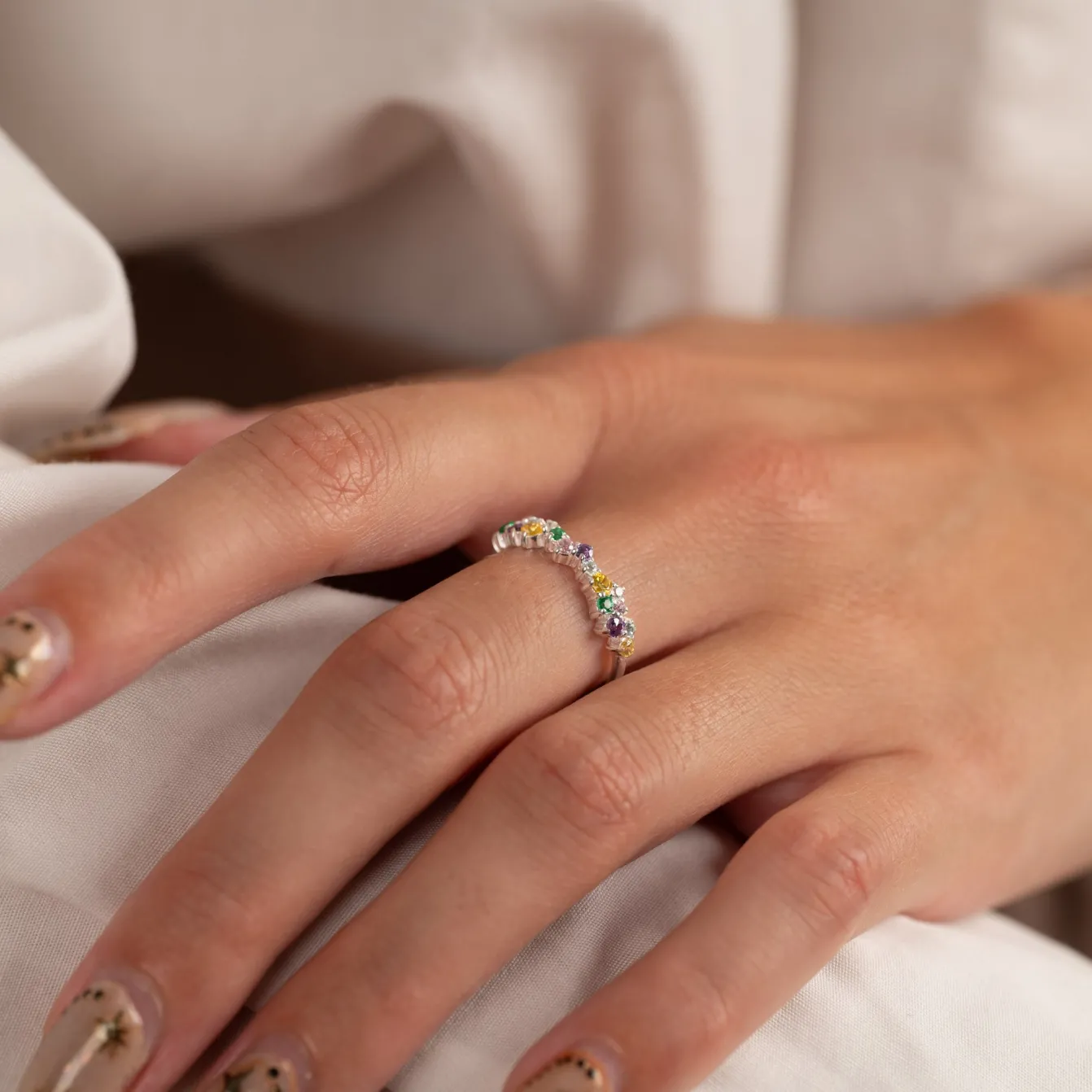 CLAIR RAINBOW SILVER RING