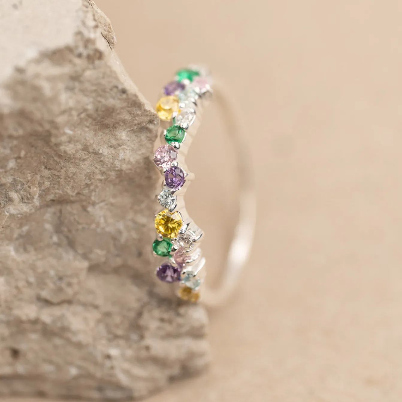 CLAIR RAINBOW SILVER RING
