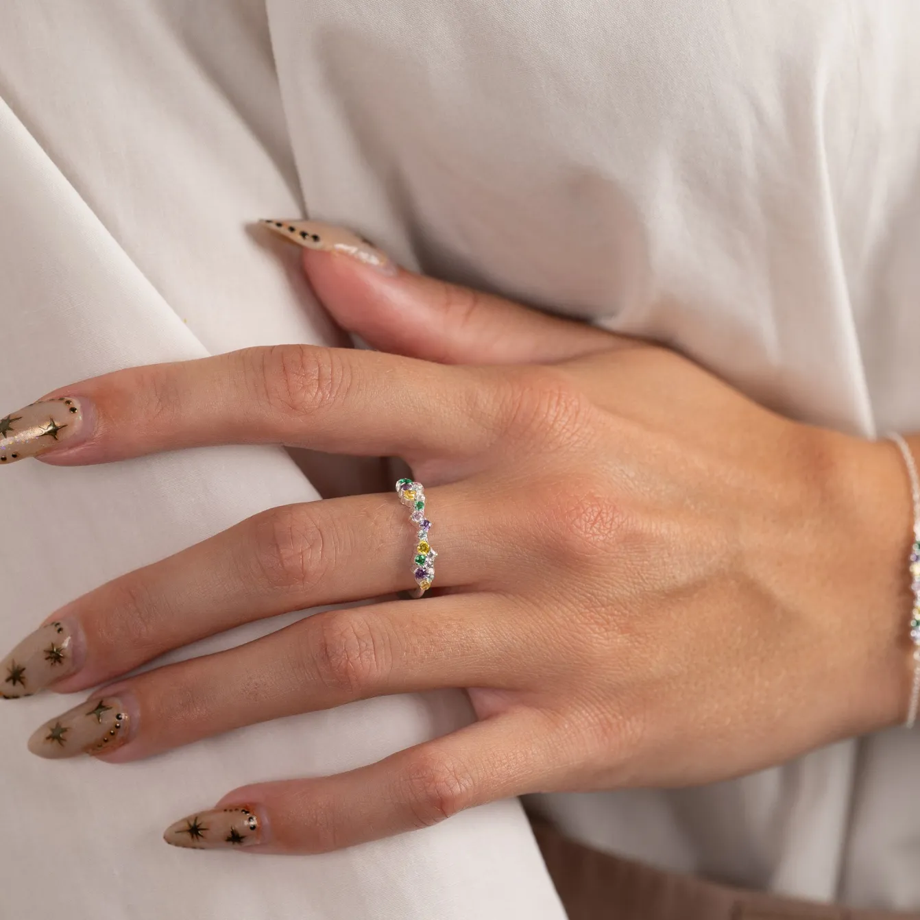 CLAIR RAINBOW SILVER RING