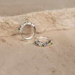 Clair Rainbow Sølv Lille Huggie Ørering - Sisi Copenhagen