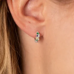 Clair Rainbow Sølv Mini Huggie Ørering - Sisi Copenhagen