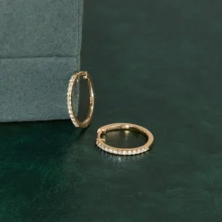 CLASSIC DIAMOND CREOL EARRING - 0.2ct - YG