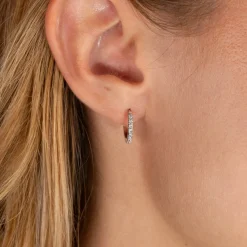 CLASSIC DIAMOND CREOL EARRING - 0.15ct - WG