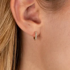CLASSIC DIAMOND CREOL EARRING - 0.11ct - YG