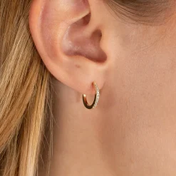CLASSIC DIAMOND CREOL EARRING - 0.15ct - YG