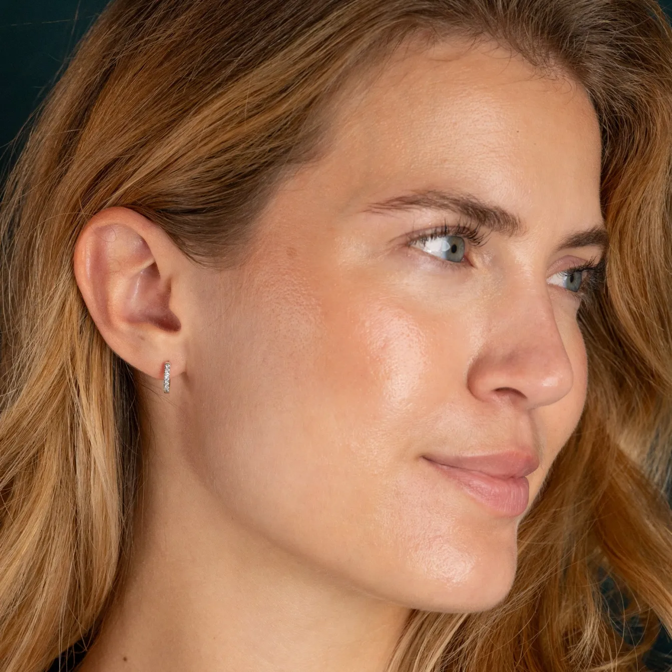 CLASSIC DIAMOND CREOL EARRING - 0.11ct - WG