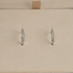 CLASSIC DIAMOND CREOL EARRING - 0.15ct - WG