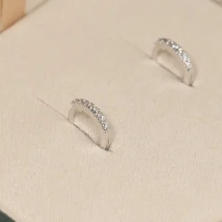 CLASSIC DIAMOND CREOL EARRING - 0.11ct - WG