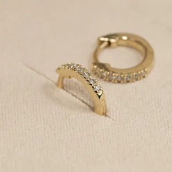 CLASSIC DIAMOND CREOL EARRING - 0.11ct - YG