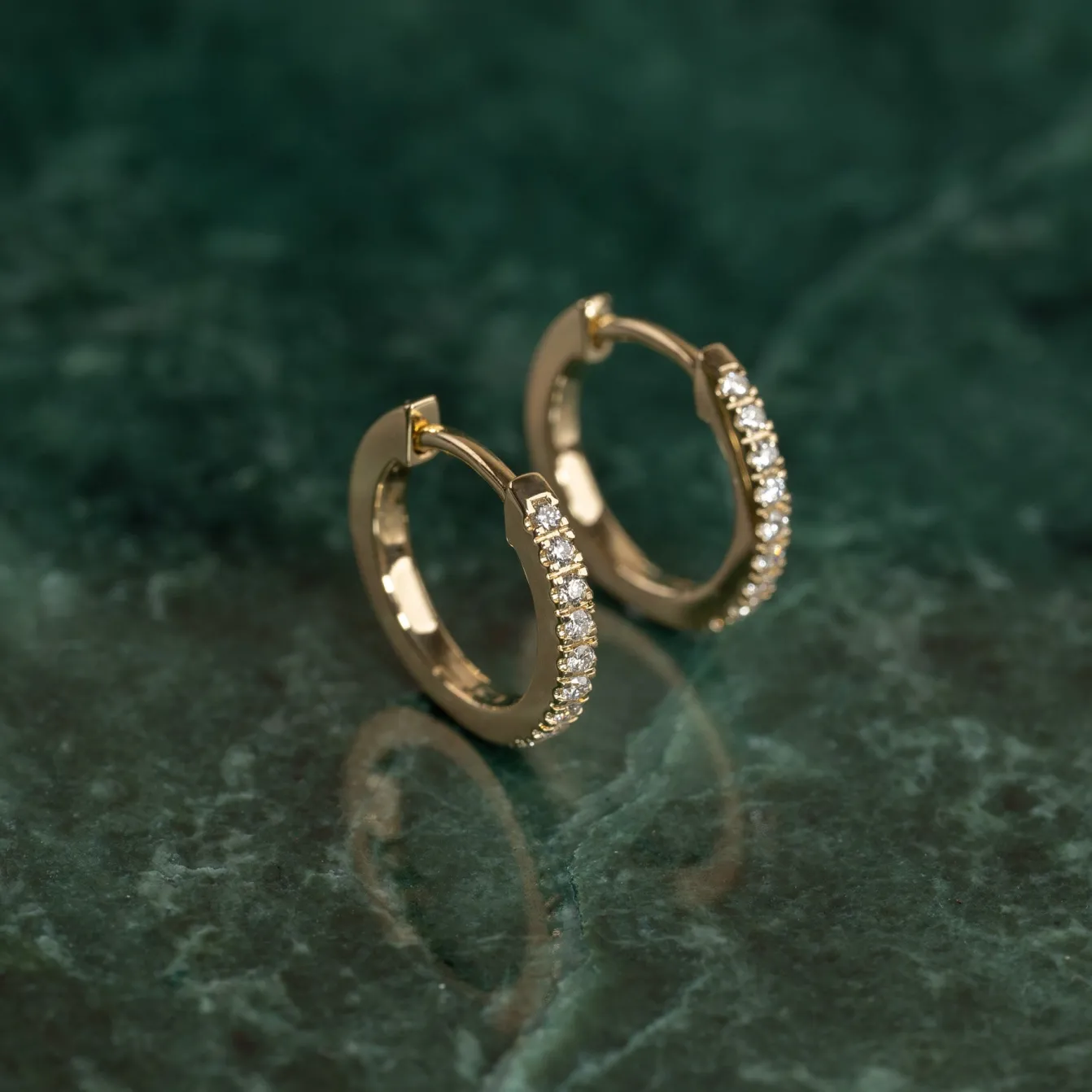 CLASSIC DIAMOND CREOL EARRING - 0.15ct - YG