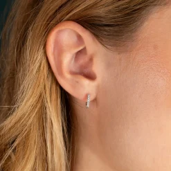 CLASSIC DIAMOND CREOL EARRING - 0.11ct - WG