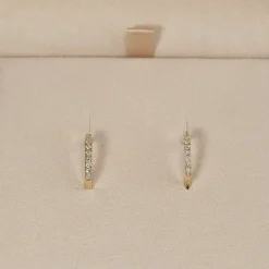 CLASSIC DIAMOND CREOL EARRING - 0.15ct - YG