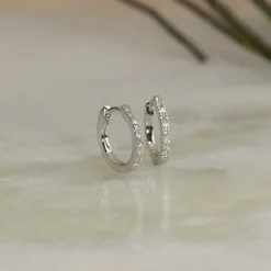 CLASSIC DIAMOND CREOL EARRING - 0.15ct - WG