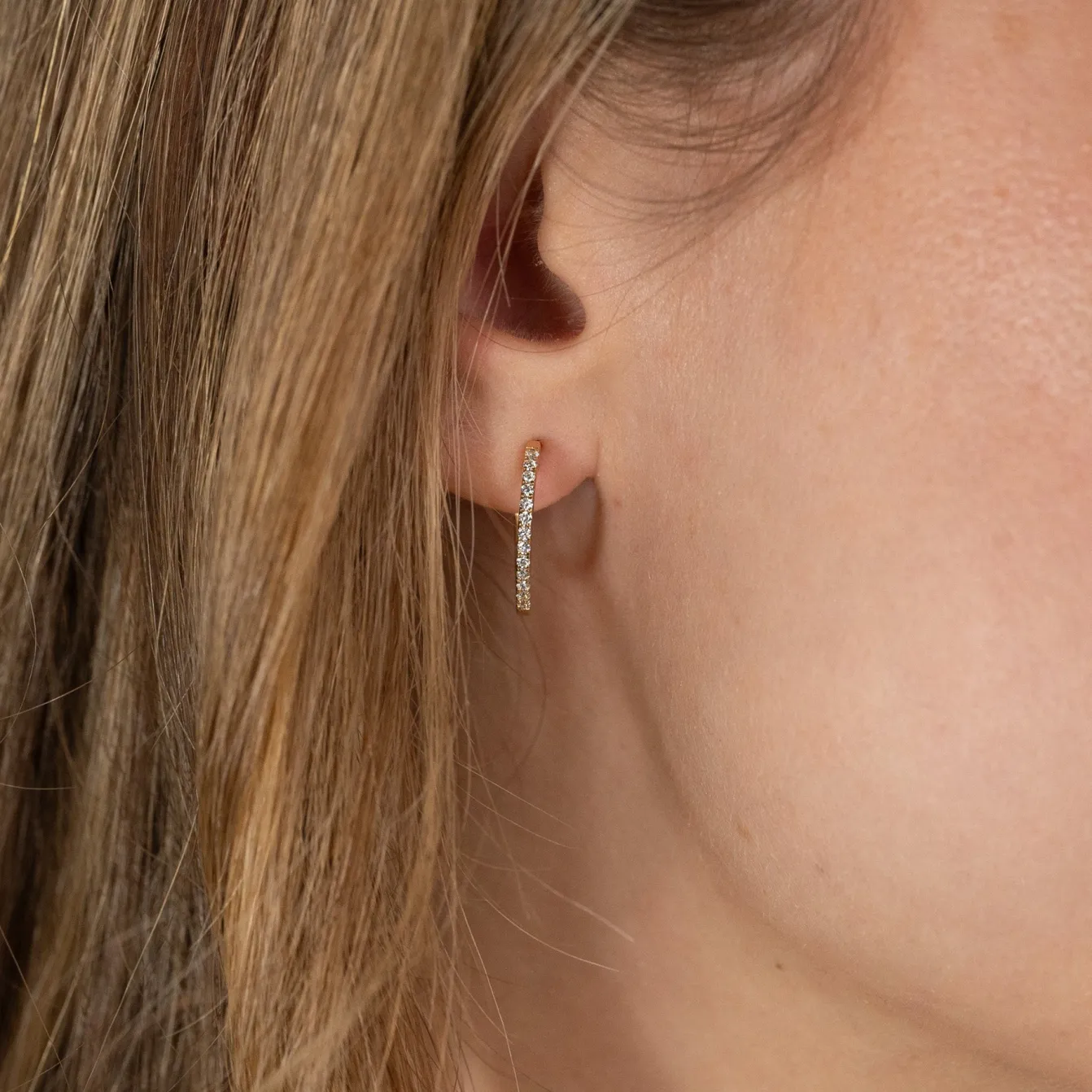 CLASSIC DIAMOND CREOL EARRING - 0.2ct - YG